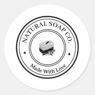 Pegatina Redonda Logotipo de Jabón Natural Personalizado para Negoc