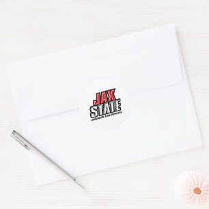 Pegatina Redonda Logotipo de Jacksonville State University JAX STAT