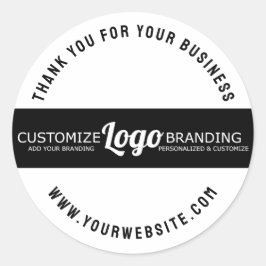 Pegatina Redonda Logotipo de la Compañía de Negocio Minimal Simple