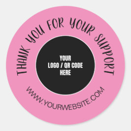 Pegatina Redonda Logotipo de la Compañía personalizado Gracias Por