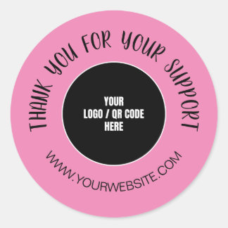 Pegatina Redonda Logotipo de la Compañía personalizado Gracias Por