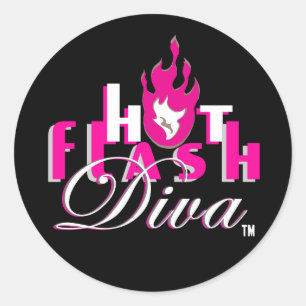 Pegatina Redonda Logotipo de la diva del flash caliente para Bkg