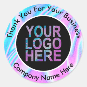 Pegatina Redonda Logotipo de la empresa personalizado con holográfi