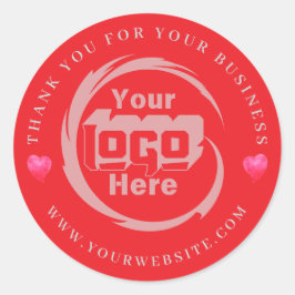 Pegatina Redonda Logotipo de la empresa personalizado Gracias Por S