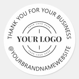 Pegatina Redonda Logotipo de la empresa personalizado Gracias Por S