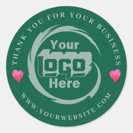 Pegatina Redonda Logotipo de la empresa personalizado Gracias Por S