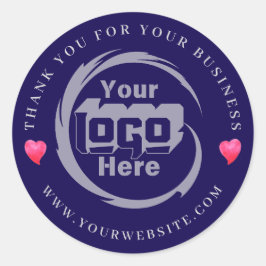 Pegatina Redonda Logotipo de la empresa personalizado Gracias Por S
