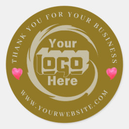 Pegatina Redonda Logotipo de la empresa personalizado Gracias Por S
