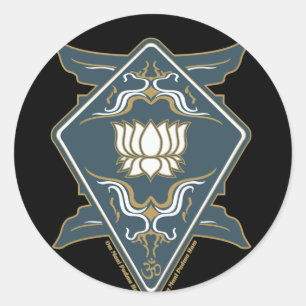 Pegatina Redonda Logotipo de la flor de Lotus