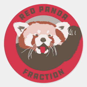 Pegatina Redonda Logotipo de la fracción de la panda roja