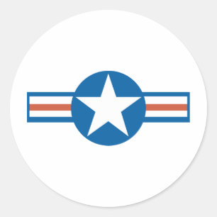 Pegatina Redonda Logotipo de la Fuerza Aérea de Vintage_2