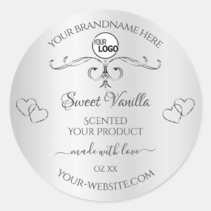 Pegatina Redonda Logotipo de las marcas de productos de plata de ép