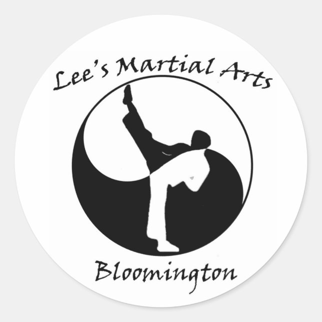 Pegatina Redonda Logotipo de los artes marciales de Lee (Anverso)