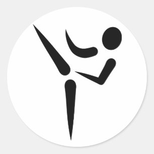 Pegatina Redonda Logotipo de los artes marciales del karate
