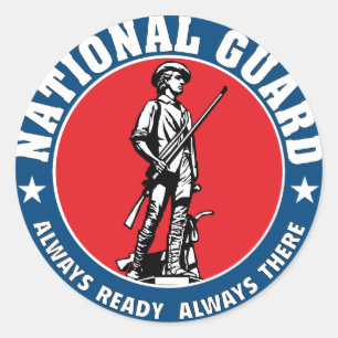Pegatina Redonda Logotipo de los militares del Minuteman del