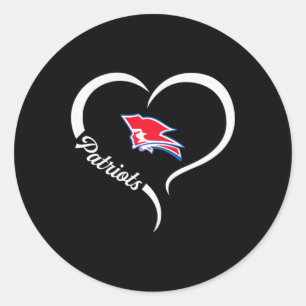 Pegatina Redonda Logotipo de los patriotas Pender Media Heart Sloga