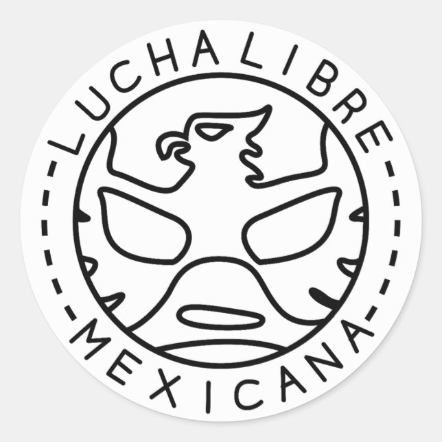 Pegatina Redonda Logotipo de lucha#1 mono (Anverso)