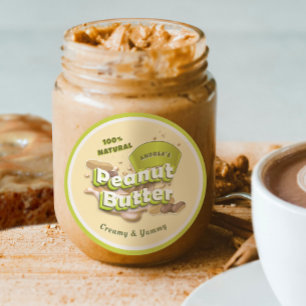 Pegatina Redonda Logotipo de mantequilla de cacahuete Acondicionami