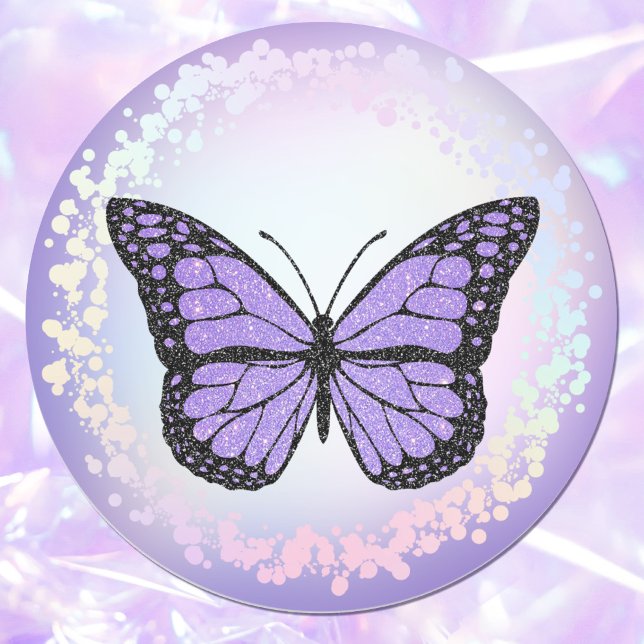 Pegatina Redonda logotipo de mariposa lavanda (Subido por el creador)