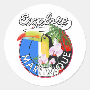 Pegatina Redonda logotipo de Martinique Travel