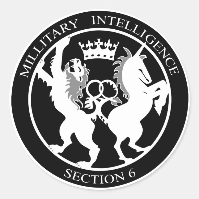 Pegatina Redonda Logotipo de MI6 (Anverso)