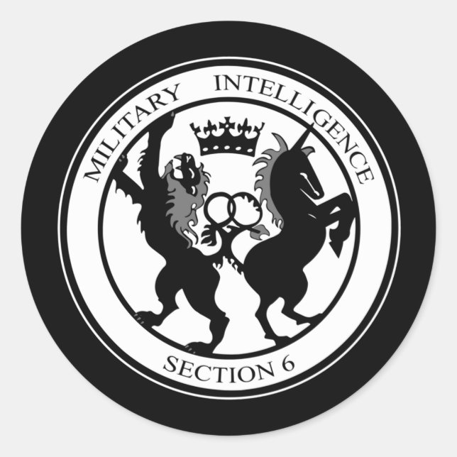 Pegatina Redonda Logotipo de MI6 (Anverso)
