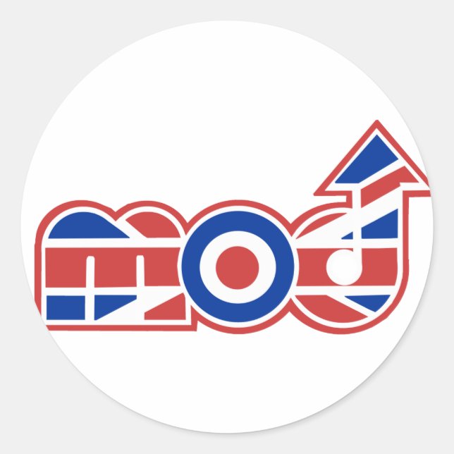 Pegatina Redonda Logotipo de Mod 2 (Anverso)