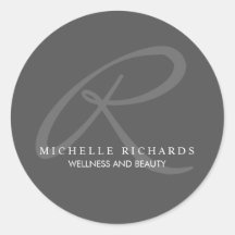 Logotipo de Monograma Minimalista elegante y gris 