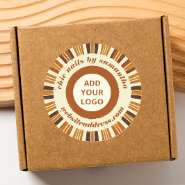 Pegatina Redonda Logotipo de negocios de Moda rusa Salón Nail