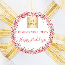 logotipo de negocios de purpurinas rojos