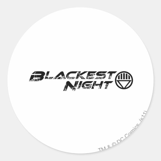 Pegatina Redonda Logotipo de noche negra (Anverso)