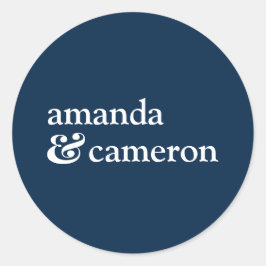 Pegatina Redonda Logotipo de nombres de novias simples y de novias