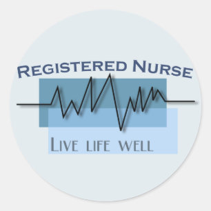 Pegatina Redonda Logotipo de Nurse Live Life Well registrado