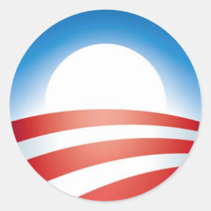 Pegatina Redonda Logotipo de Obama