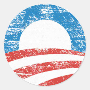 Pegatina Redonda Logotipo de Obama falso