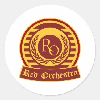 PEGATINA REDONDA LOGOTIPO DE ORCHESTRA ROJA