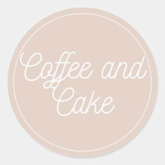 Pegatina Redonda Logotipo de panadería de café y pastel