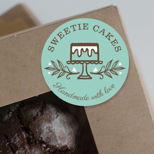 Pegatina Redonda Logotipo de panadería de diseño sencillo, divertid (Subido por el creador)