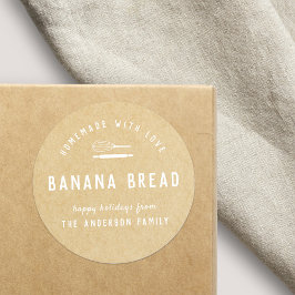 Pegatina Redonda Logotipo de panadería Holiday Baking Gift