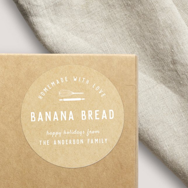 Pegatina Redonda Logotipo de panadería Holiday Baking Gift (Subido por el creador)