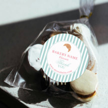 Logotipo de Panadería Rayas Verdes y Rosas Preppy