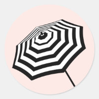 Logotipo de paraguas de playa rayado de moda Rosa