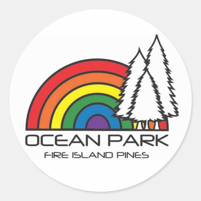 Pegatina Redonda logotipo de parque oceánico (Anverso)