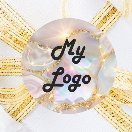 Pegatina Redonda logotipo de personalizado agate holográfico