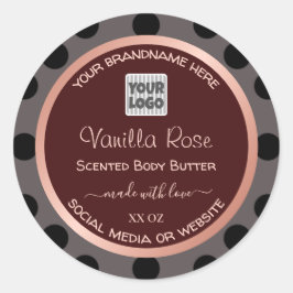 Pegatina Redonda Logotipo de personalizado Borgoña Etiquetas de emb