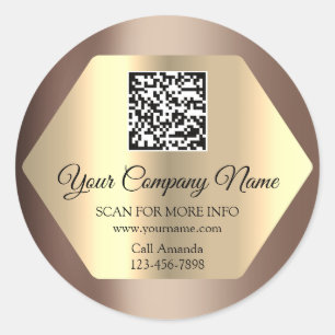 Pegatina Redonda Logotipo de personalizado Código QR Tarjeta promoc