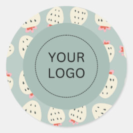 Pegatina Redonda Logotipo de Personalizado de fresa moderna y femen