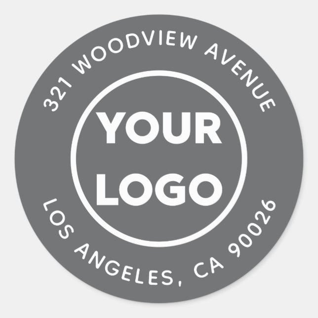 Pegatina Redonda Logotipo de personalizado Dirección de devolución  (Anverso)