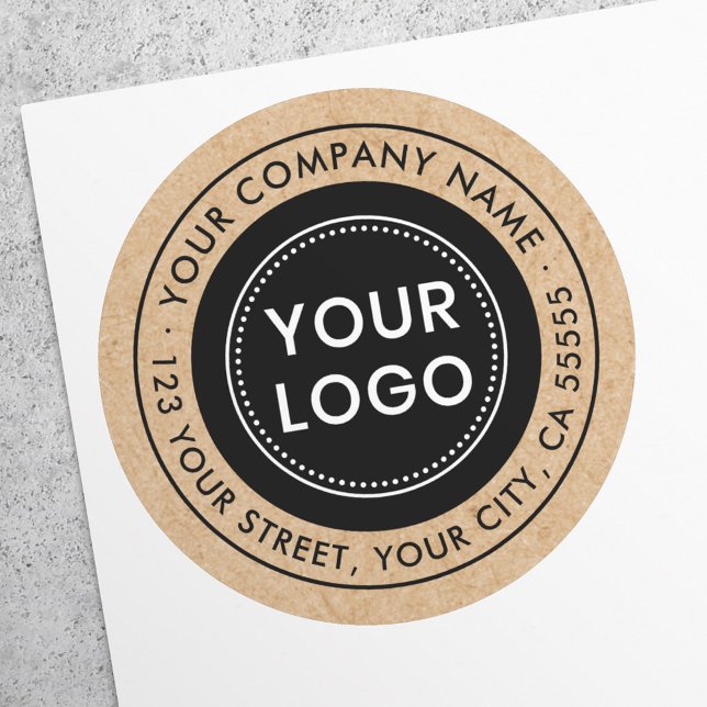 Pegatina Redonda logotipo de personalizado Kraft apariencia direcci (Subido por el creador)