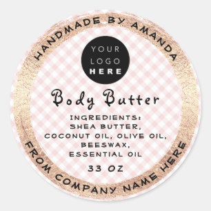 Pegatina Redonda Logotipo de personalizado Nombre de fabricación a 